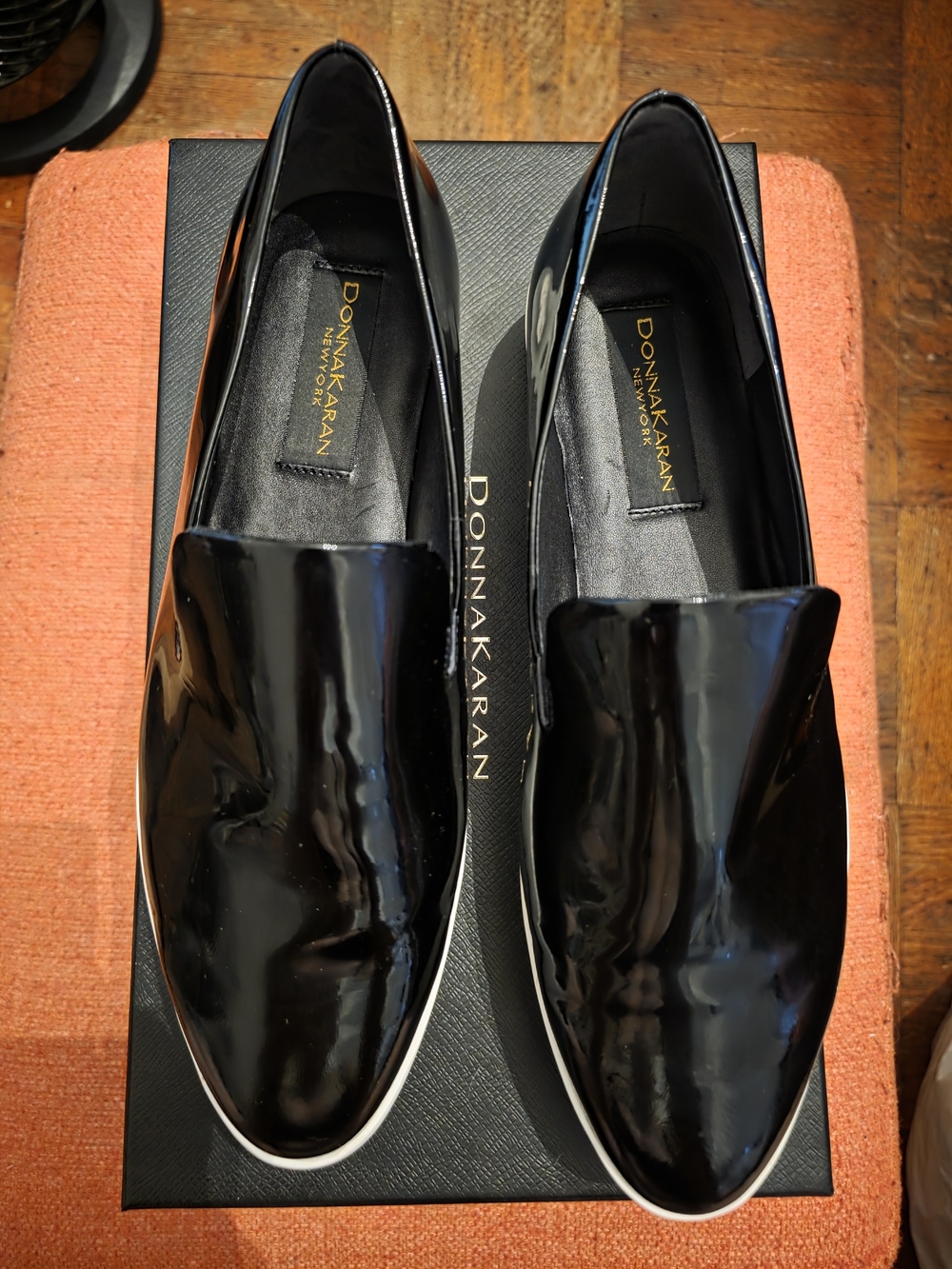 Donna Karan Women's Black Patent Slip-On Shoes